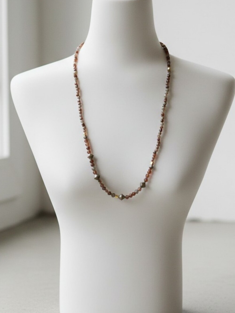 NWT Elegant Brown Necklace with Intricate Pendant Design